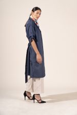 Chloe in Navy Protective Outerwear Trench Coat - Image 10
