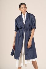 Chloe in Navy Protective Outerwear Trench Coat - Image 4