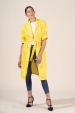 Chloe in Yellow Protective Outerwear Trench Coat