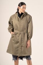 Frances in Khaki Protective Outerwear Coat - Image 7