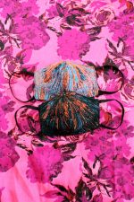 Fireworks Silk Brocade Face Masks in Orange and Midnight (Set 6B) - Image 2