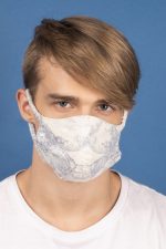 Cotton Toile du Jouy Face Masks in Blue and Red (Set 2A) - Image 7