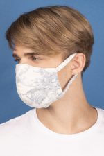 Cotton Toile du Jouy Face Masks in Blue and Red (Set 2A) - Image 5