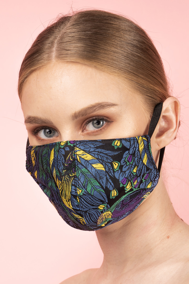 Atelier-Debbie-Co-Face-Mask-Set-8-Birds-DSC05961 Birds Silk Brocade Face Masks (Set 8) - Image 1