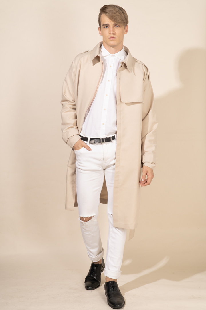 Milo in Nude Protective Outerwear Coat