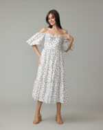 Aracaju in White and Blue Floral Embroidery - Image 6