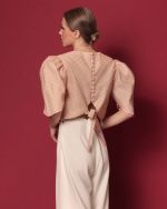Kai in Blush Textured Silk Organdy