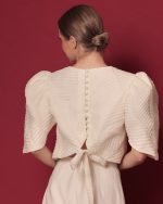 Kai in Cream Pleated Silk Organdy - Image 2