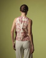 Mathieu Top in Red and Cream Graphic Print - Image 2